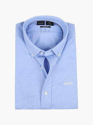 BOSS Skjorte Ensfarvet Lyseblå