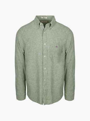 Gant Overhemd Cotton Linen Groen