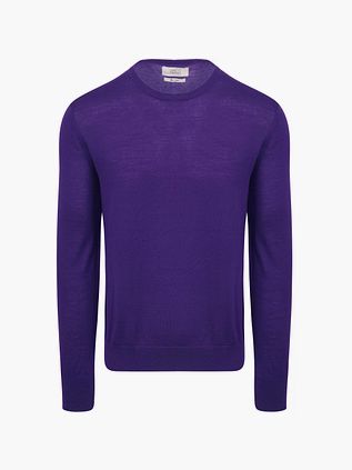 King Essentials The John Pullover z wełny merino w kolorze fioletowym