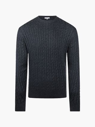McGregor maglione a trecce in lana merino mélange navy