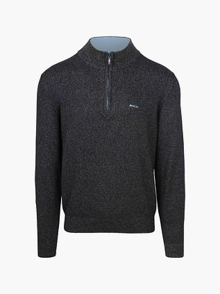 NZA Pull Christopher Demi-Zip Marine Mélangé