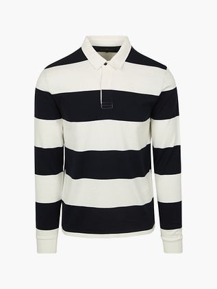 Steppin' Out stripet rugby-poloskjorte navy/hvit