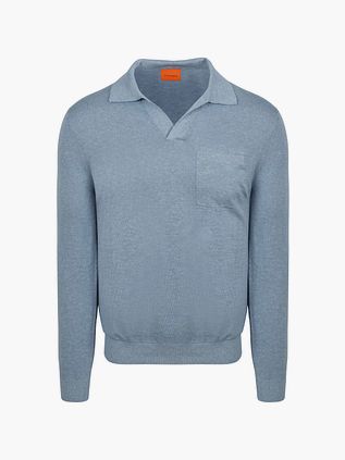 Suitable Riva Polo Manga Larga Bolsillo Azul Claro