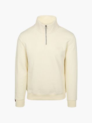 Superdry Halvt Lynlås Pullover Henley Essential Ecru