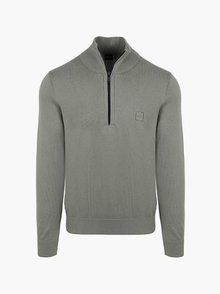 Sweter BOSS Kanobix Half Zip w kolorze zielonym