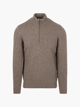 Wełniany sweter Barbour Half Zip w kolorze taupe