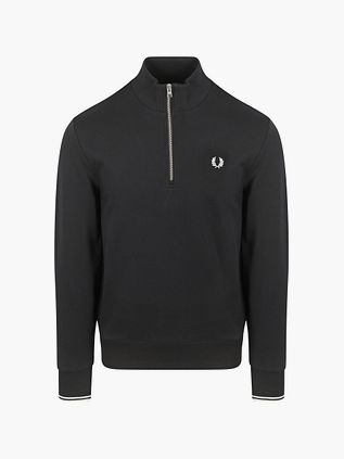 Fred Perry Halv Zip Trøje Sort