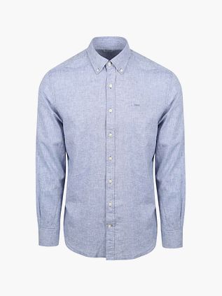McGregor Skjorte i Lin-Blend Vintage Blå
