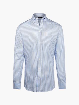 Steppin' Out Overhemd Streep Lichtblauw Rood