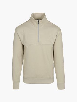 BOSS Fløjl Half Zip Trøje Æcrue