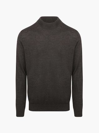 Profuomo Rullekravetrøje Merinould Mørkebrun