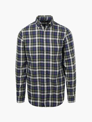 Suitable Shirt Flanel Checks Green Blue