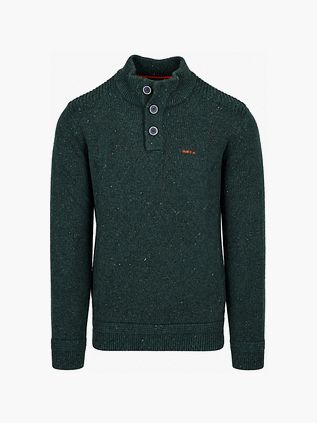 NZA Pullover Mocker Eltham Knit melange dark hunter green