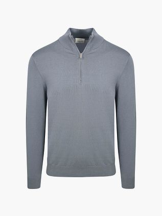 Profuomo Half Zip Pullover Luxury Basic Blauw