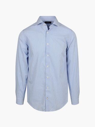 Steppin' Out Hemd Twill Streep Lichtblauw