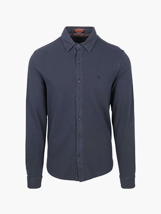 Superdry Vintage Destroy Pique Skjorta Segling Marinblå