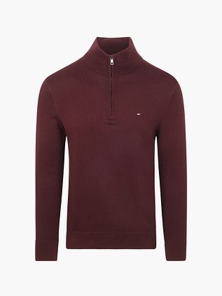 Tommy Hilfiger Halv Zip Sweater Essential Burgundy