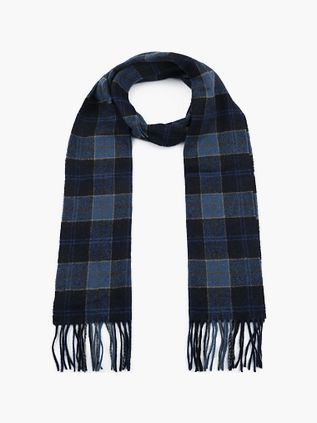 Barbour Tørklæde i Tartan Lammuld Midnatsblå