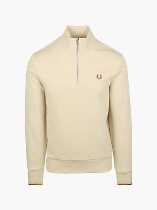 Fred Perry Half Zip Trøje I Elfenben