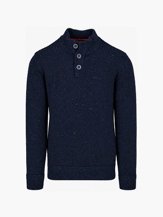 NZA Pullover Mocker Eltham Knit melange Oxford navy