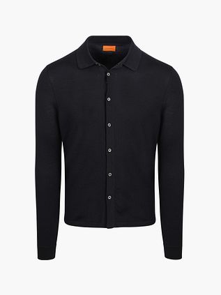 Suitable Cardigan Shirt Merino Marineblå