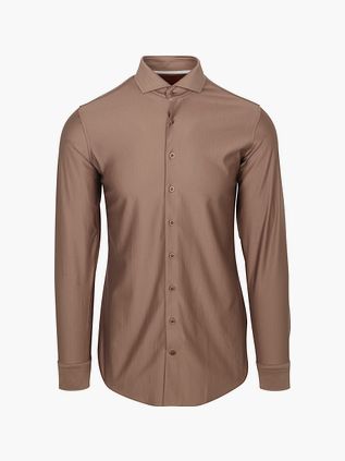 Suitable Herringbone Skjorte Taupe