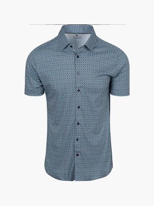 Desoto Kortärmad Skjorta Print Aqua Blå