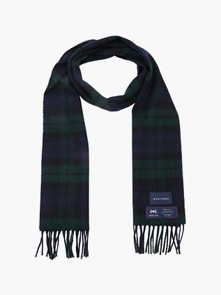 Geeigneter Herrenschal Kariert Merino Marine Grün