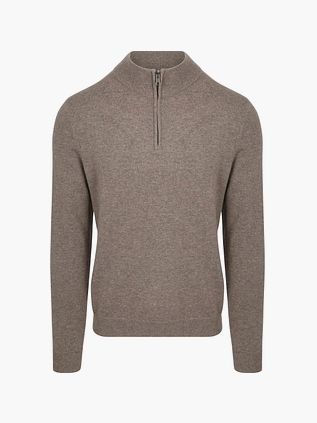 Jersey Half Zip de lana merina Steppin' Out en taupe