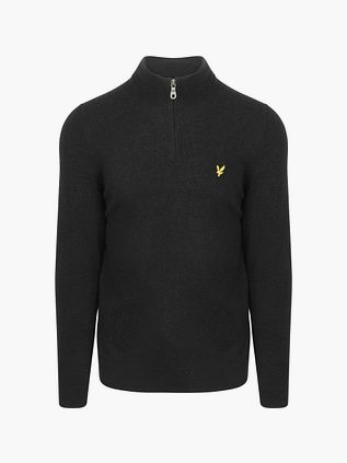 Lyle & Scott Pullover Half Zip in lana d’agnello nero