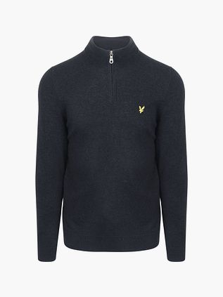 Pullover half zip in lana d’agnello Lyle & Scott navy