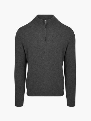 Steppin' Out Halv-zip Trøje i Merinould, Antracit