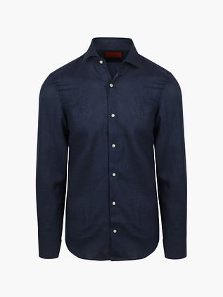 Suitable Camicia Elegante Lino Navy