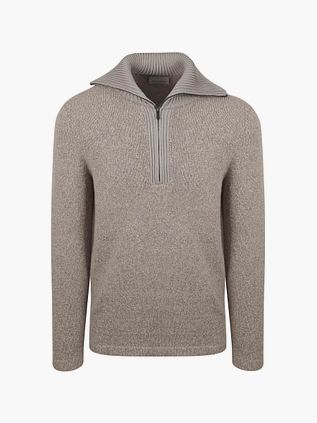 Suitable Deep Zip Pull-over Laine Boiled Taupe