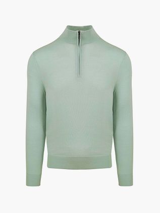 Suitable Merino Halv-Zip Trøje Grøn