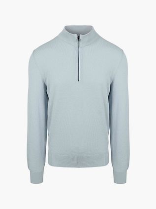 BOSS Ebrando-P Half Zip Trøje i Lyseblå