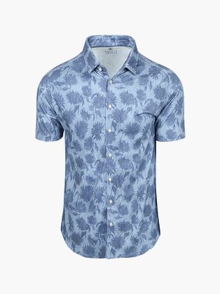 Desoto Kortärmad Skjorta Print Bleached Denim