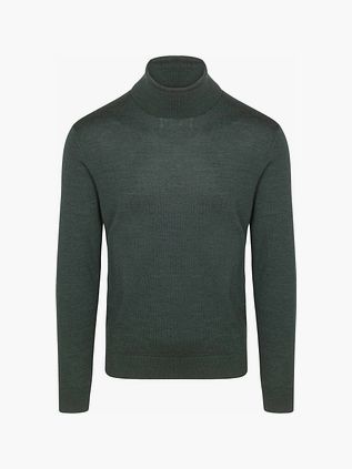 Suitable Merino Turtle Neck Melange Dark Green