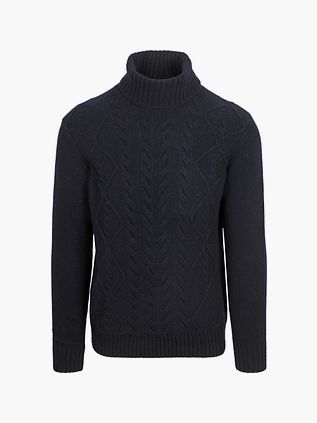 Suitable Pullover i Navyblå med Kabelstrik