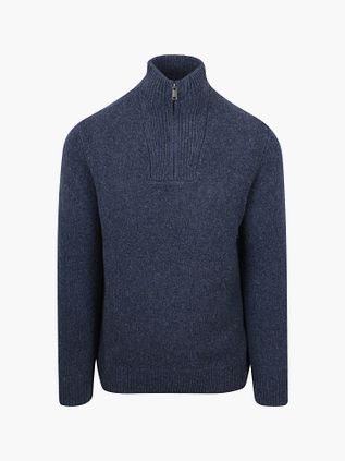Sweter McGregor z półgolfem half zip, mieszanka wełny jagnięcej, granatowy