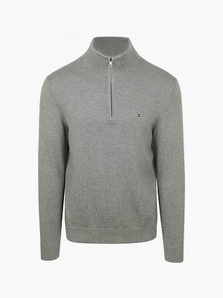 Tommy Hilfiger Halv Zip Sweater Essential Grå