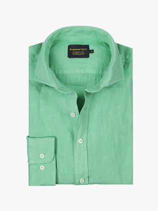 Camisa de lino Steppin' Out en verde menta