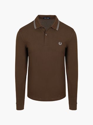 Koszulka polo Fred Perry z długim rękawem w kolorze brązowym 49A