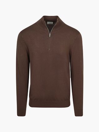 Profuomo Half Zip Pullover Luxury Basic Brown