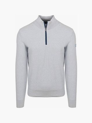 State Of Art Half Zip Trøje Melange Lyseblå