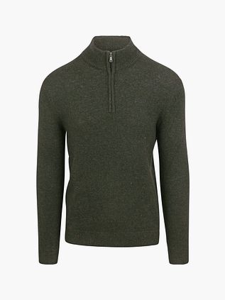 Superdry Essential Half Zip Wool Mix Pullover Dark Green