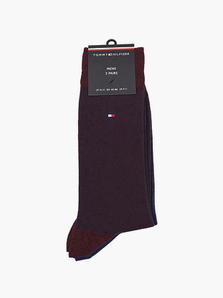 Tommy Hilfiger 2-pack Strumpor Birdseye Navy Bordeaux
