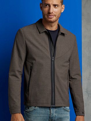 Kurtka Zip Jacket w kratę Cast Iron Brązowa