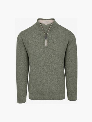 CASAMODA Half-zip Jumper Structure Green melange