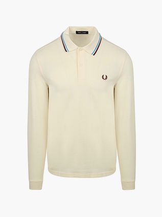 Fred Perry Polo De Manga Larga Piqué Ecru